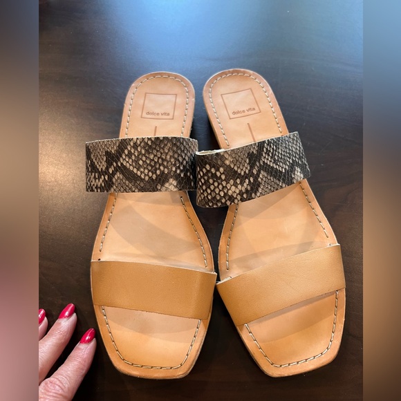 Dolce Vita - Snake Print Low Wedge Sandals - Picture 7 of 9